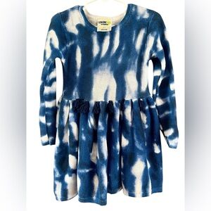 Girl's OshKosh B'gosh Colorful Blue and White Tie-Dye Top with Waist Fringes